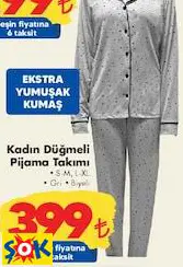 KADIN DÜĞMELİ PİJAMA TAKIMI GRİ KADIN DÜĞMELİ PİJAMA TAKIMI GRİ